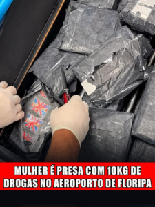 MULHER É PRESA COM 10 KG DE DROGAS NO AEROPORTO DE FLORIPA