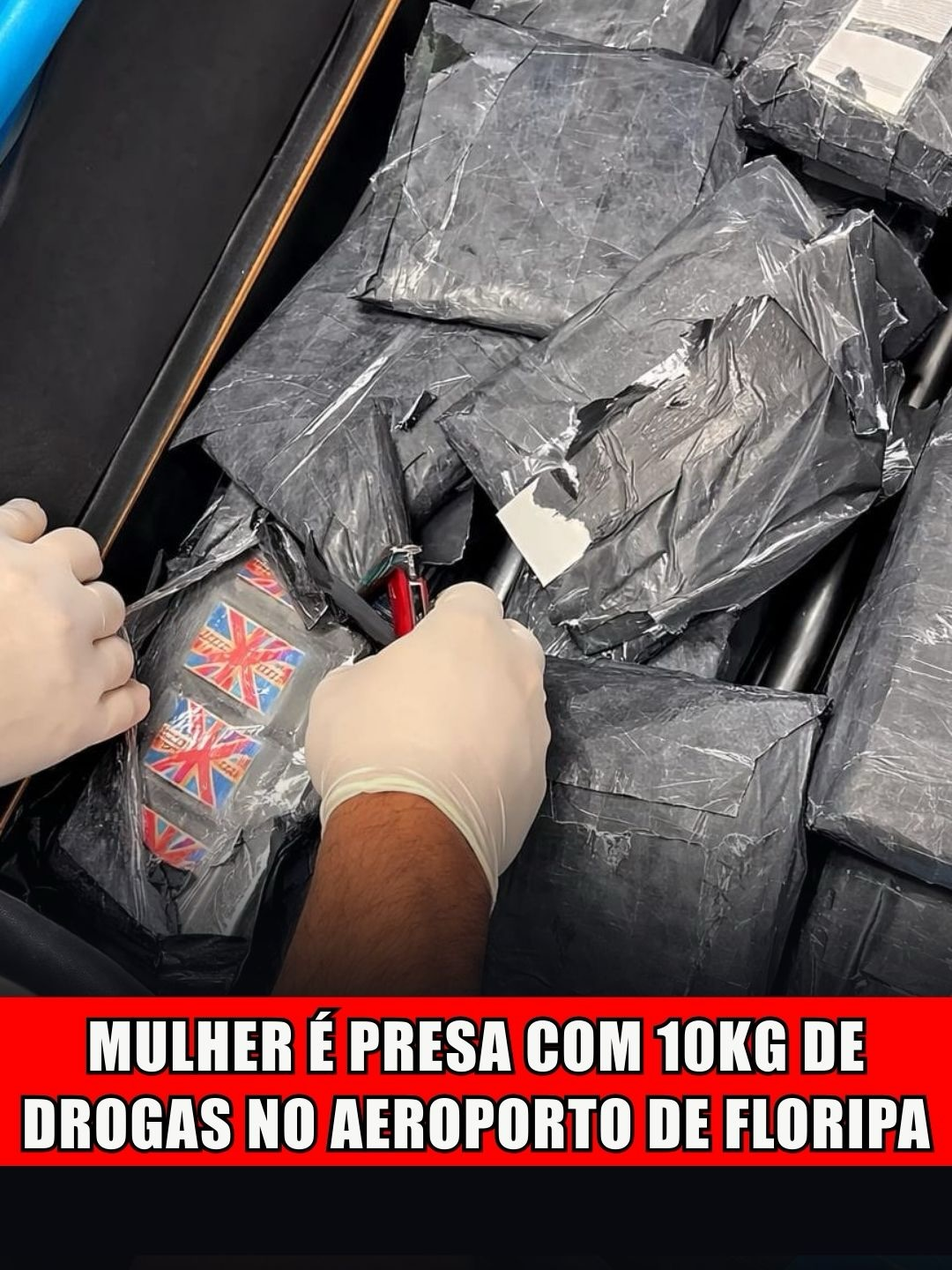 MULHER É PRESA COM 10 KG DE DROGAS NO AEROPORTO DE FLORIPA