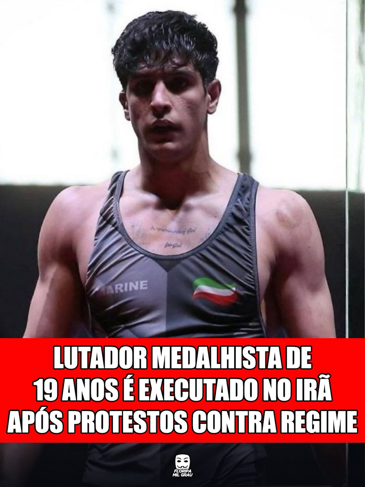 LUTADOR E MEDALHISTA DE 19 ANOS É EXECUTADO NO IRÃ APÓS PROTESTOS CONTRA O REGIME