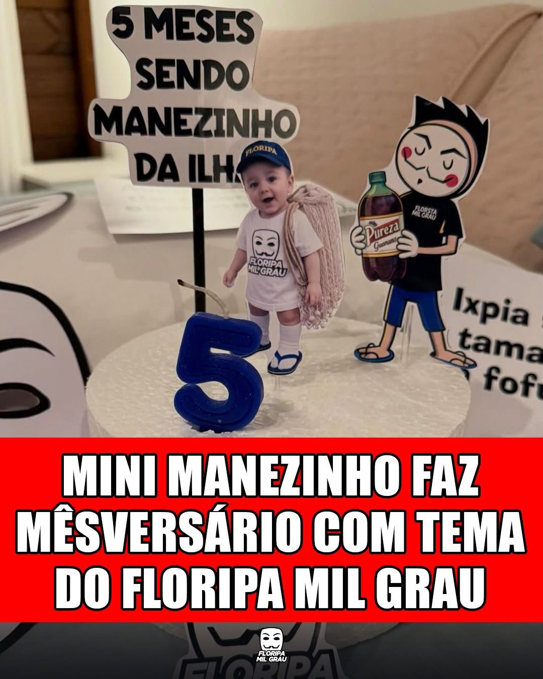 MINI MANEZINHO FAZ MESVERSÁRIO COM TEMA DO FLORIPA MIL GRAU
