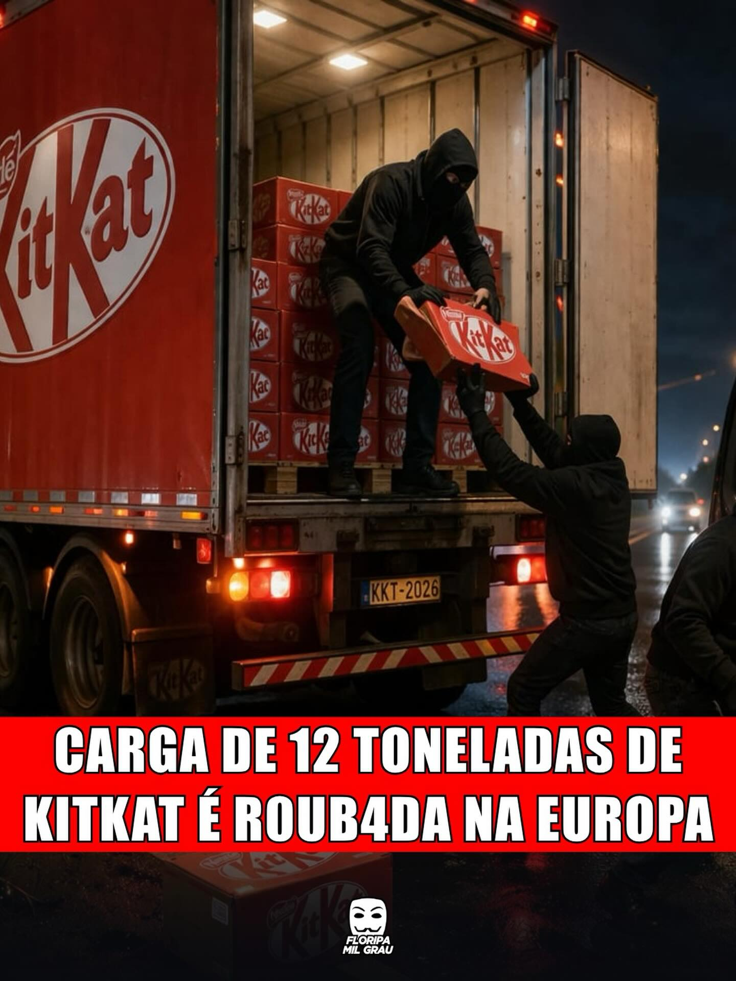 CARGA DE 12 TONELADAS DE KITKAT É ROUBADA NA EUROPA