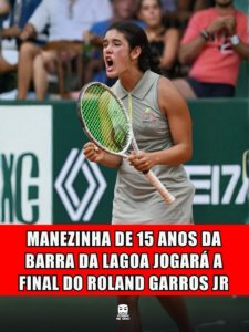 MANEZINHA DE 15 ANOS DA BARRA DA LAGOA JOGARÁ A FINAL DE ROLAND GARROS JR