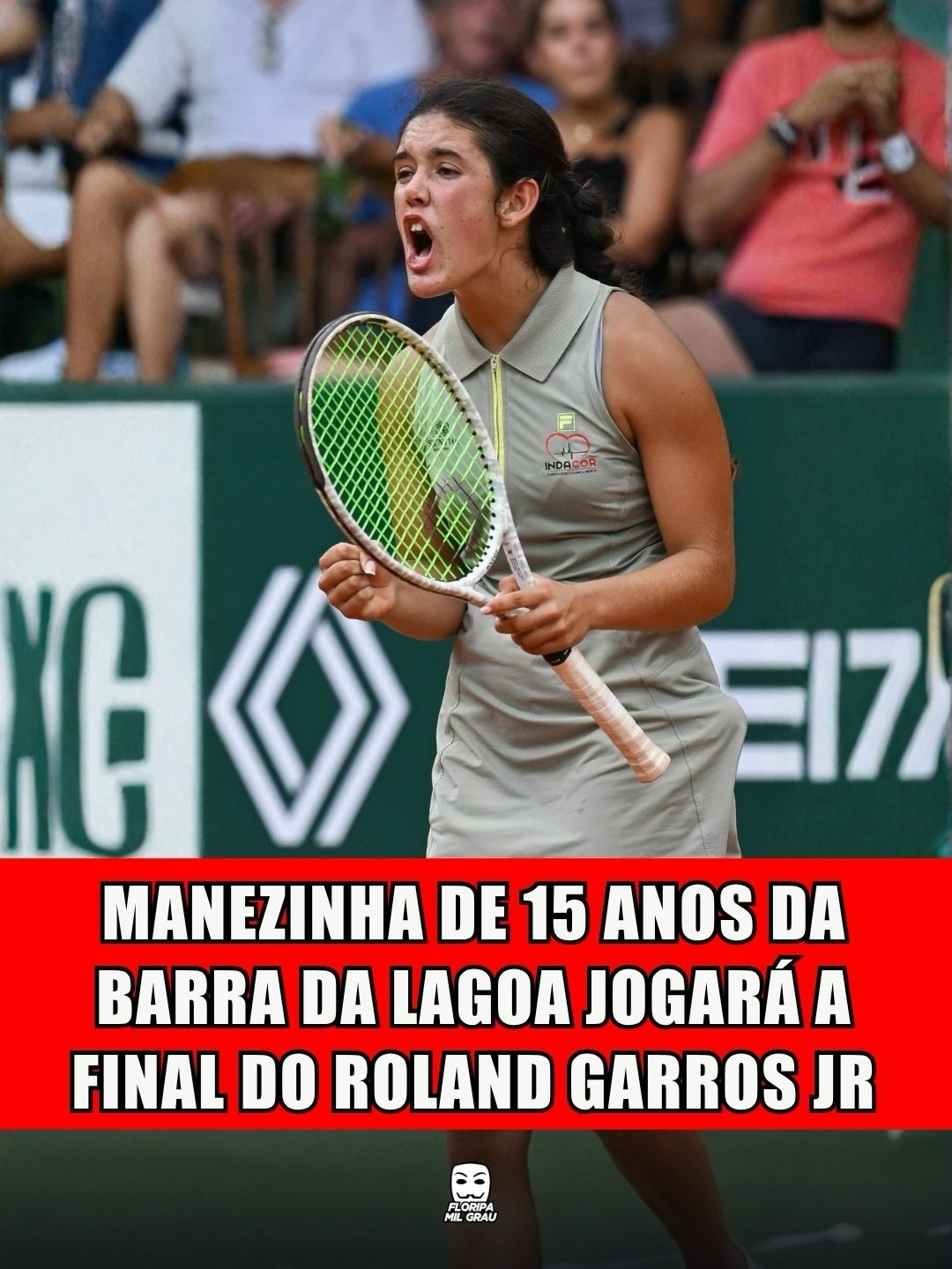 MANEZINHA DE 15 ANOS DA BARRA DA LAGOA JOGARÁ A FINAL DE ROLAND GARROS JR