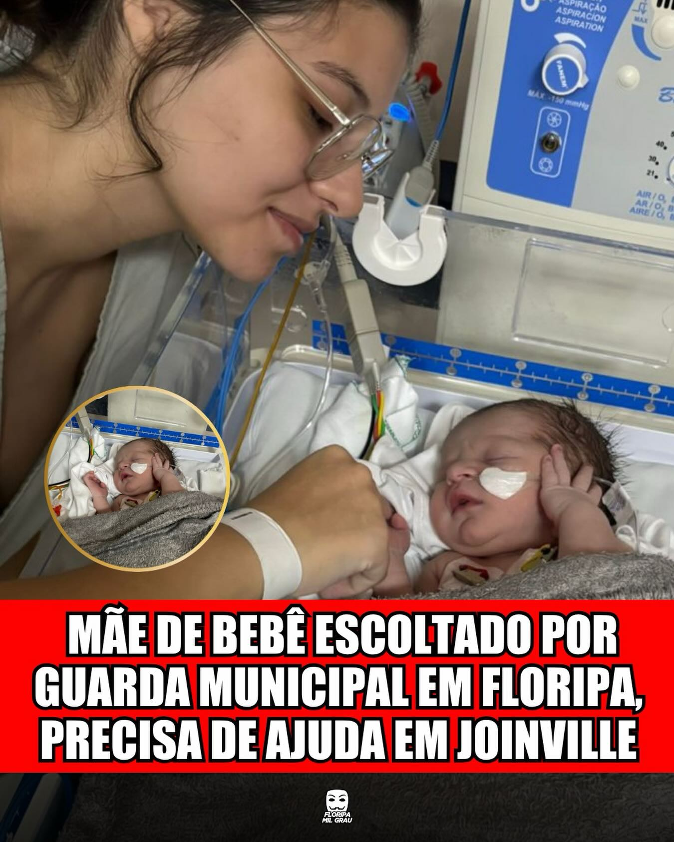 MÃE DE BEBÊ ESCOLTADO POR GUARDA MUNICIPAL EM FLORIPA, PRECISA DE AJUDA EM JOINVILLE