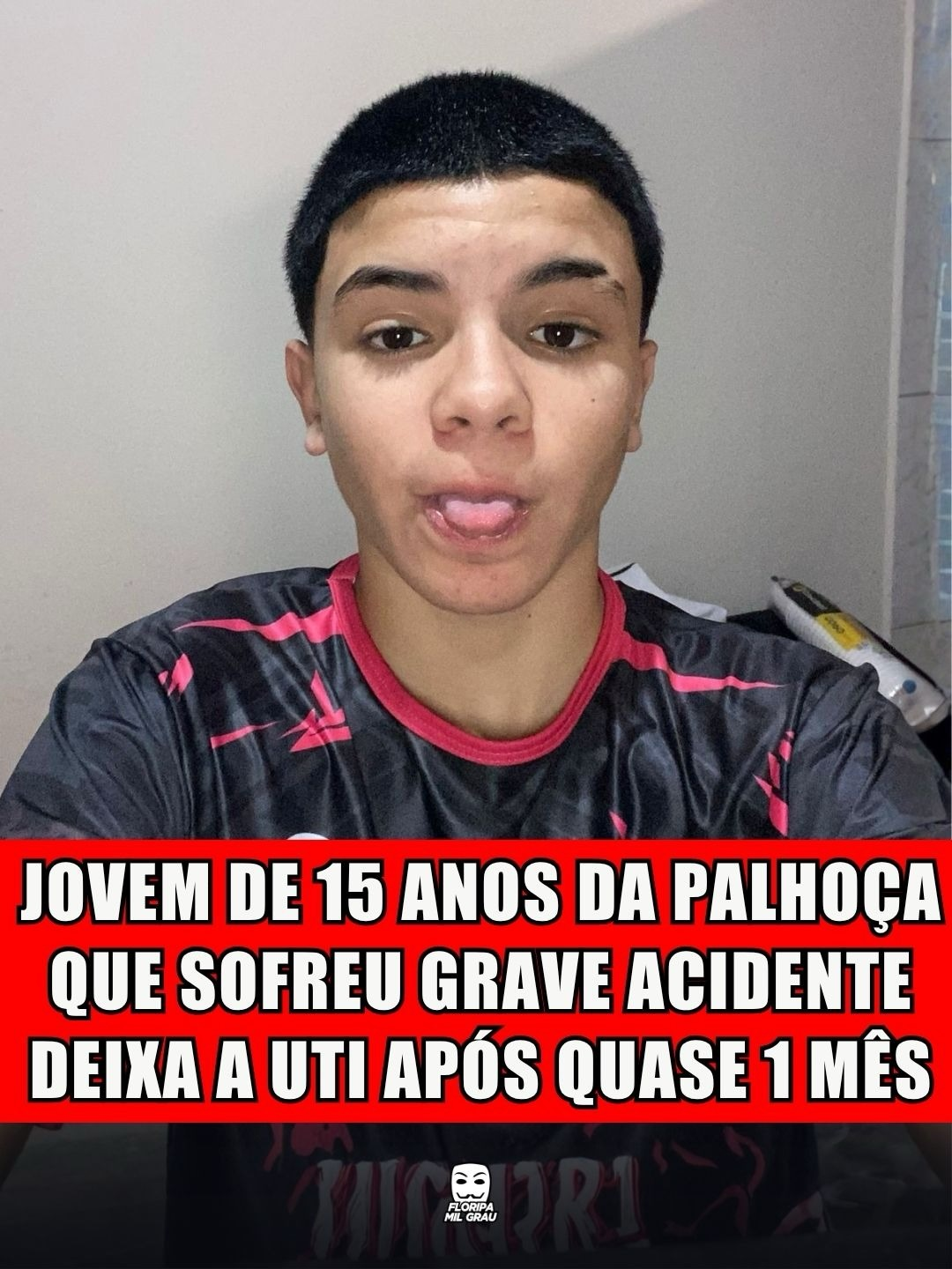 JOVEM DE 15 ANOS DA PALHOÇA QUE SOFREU GRAVE ACIDENTE DEIXA A UTI APÓS QUASE 1 MÊS