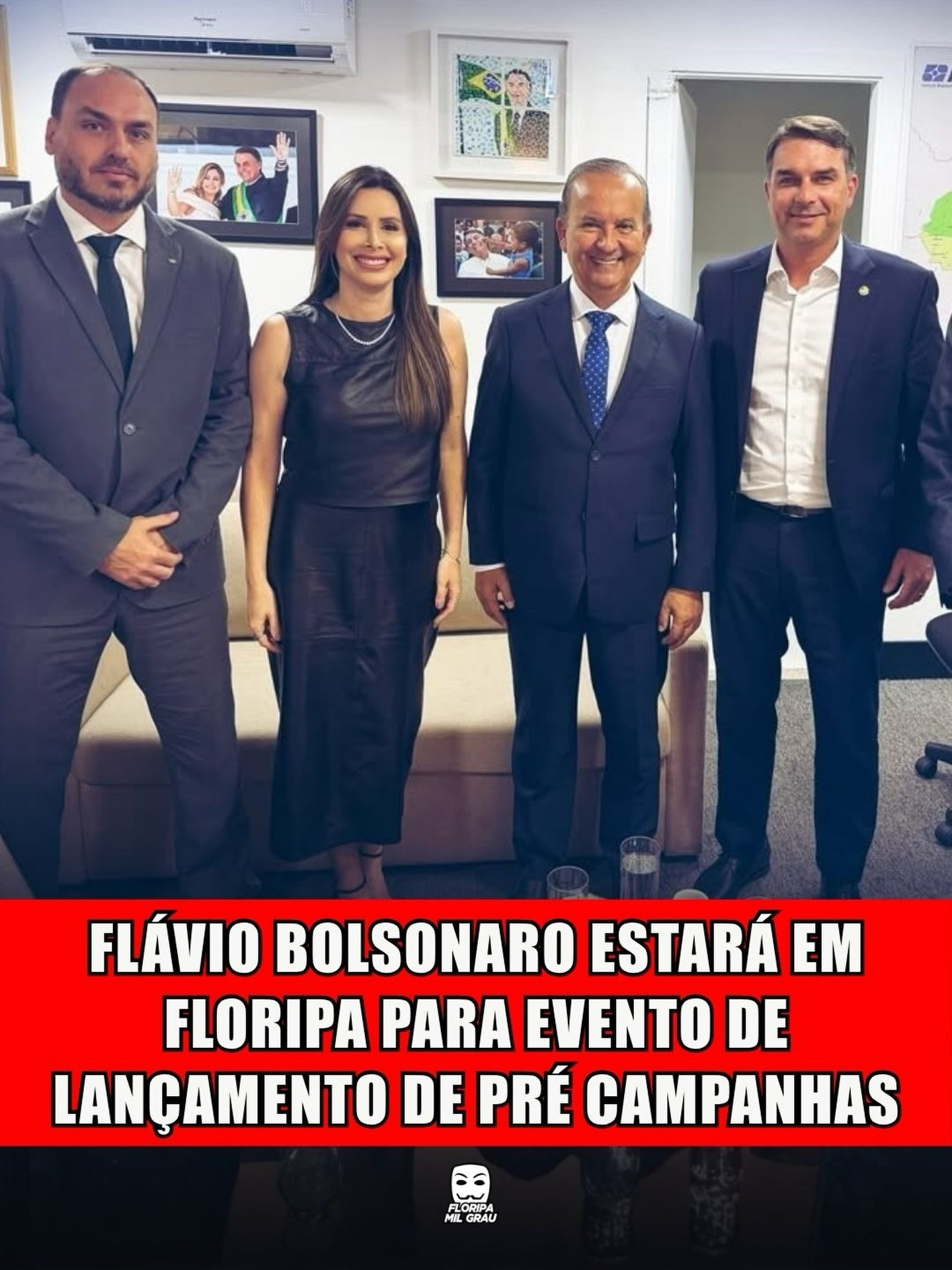 FLÁVIO BOLSONARO ESTARÁ EM FLORIPA PARA EVENTO DE LANÇAMENTO DE PRÉ CAMPANHAS