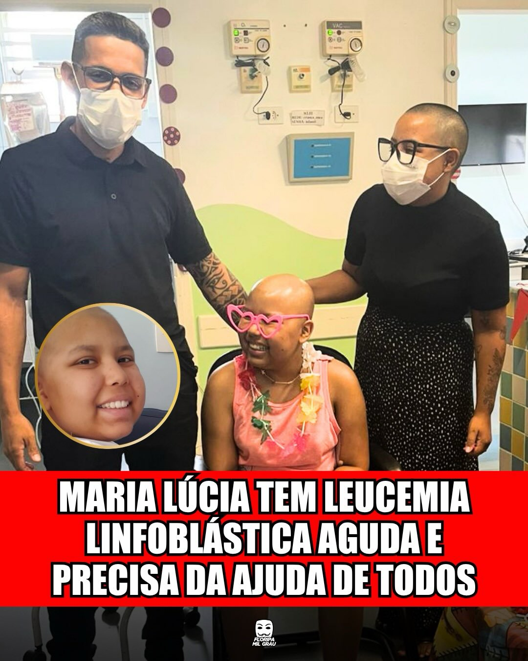 MARIA LÚCIA TEM LEUCEMIA LINFOBLÁSTICA AGUDA E PRECISA DA AJUDA DE TODOS