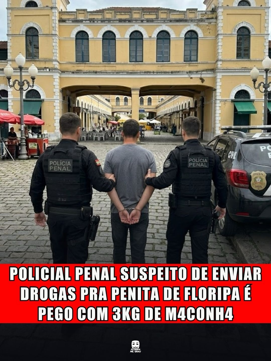 POLICIAL PENAL SUSPEITO DE ENVIAR DROGAS PRA PENITA DE FLORIPA É PEGO COM 3KG DE MACONHA