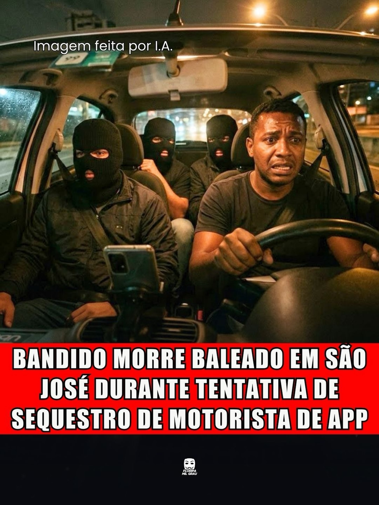 BANDIDO MORRE BALEADO EM SÃO JOSÉ DURANTE TENTATIVA DE SEQUESTRO DE MOTORISTA DE APP