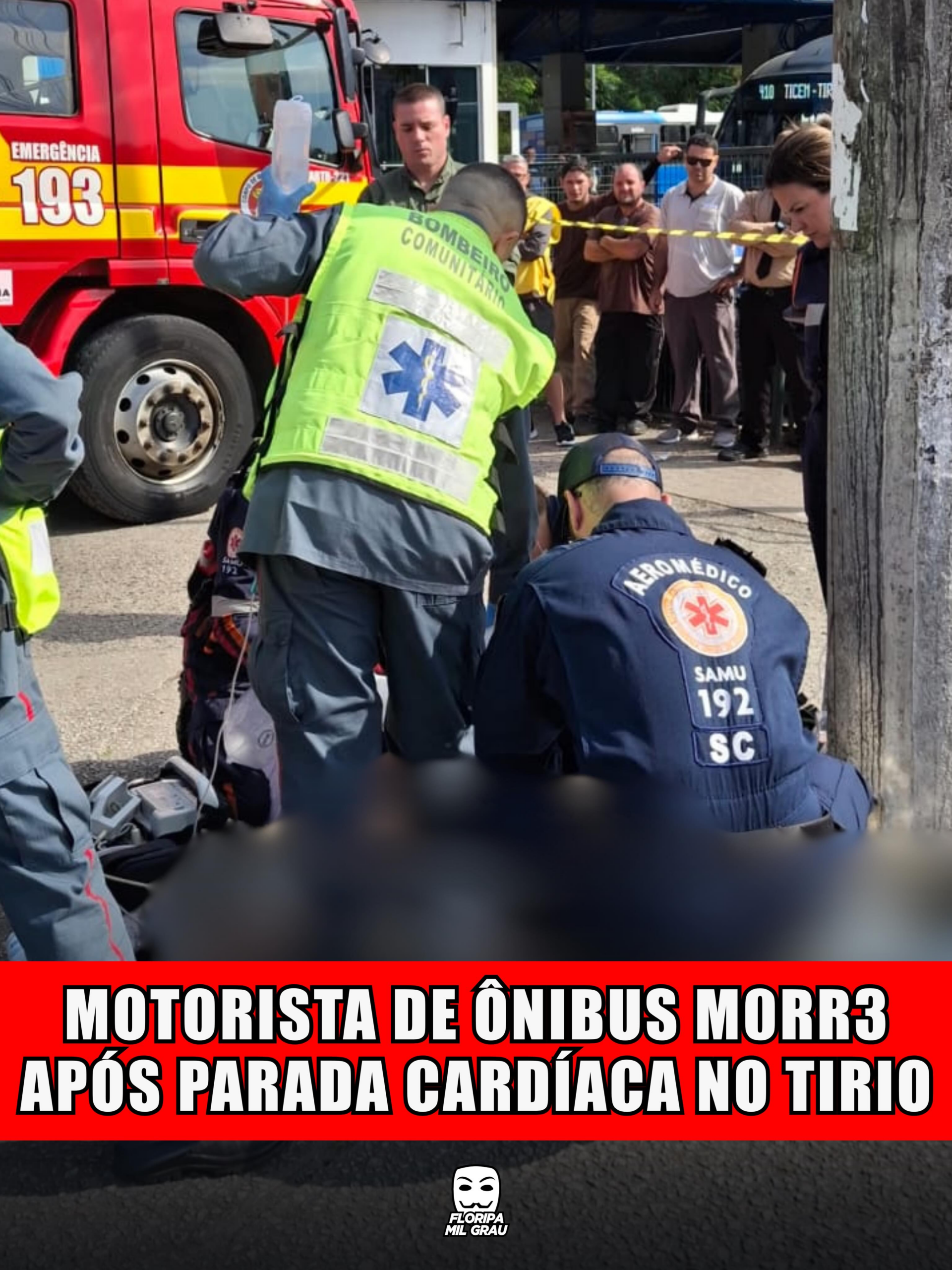 MOTORISTA DE ÔNIBUS MORRE APÓS PARADA CARDÍACA NO TIRIO