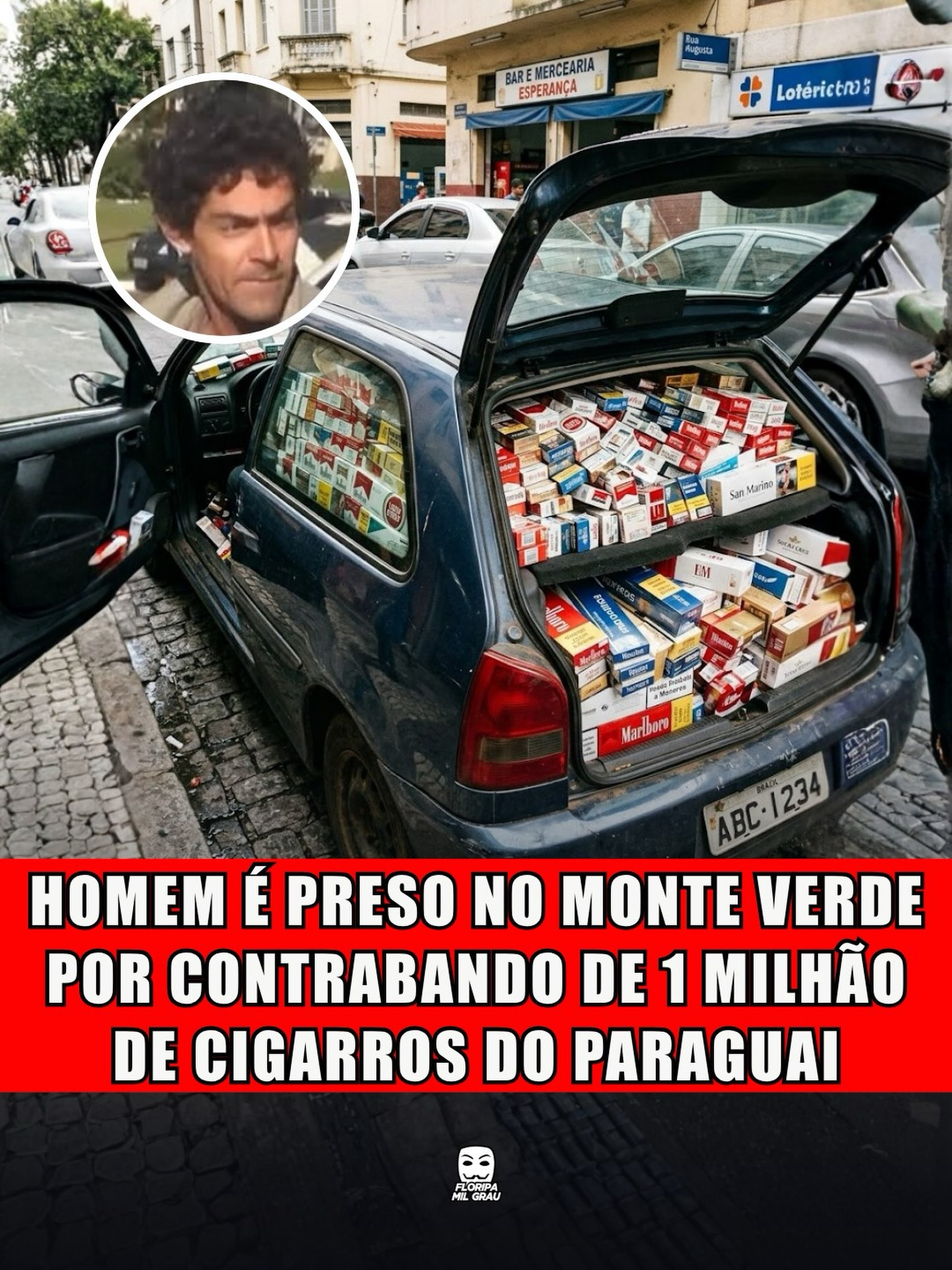 HOMEM É PRESO NO MONTE VERDE POR CONTRABANDO DE 1 MILHÃO DE CIGARROS DO PARAGUAI