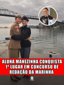 ALUNA MANEZINHA CONQUISTA 1º LUGAR EM CONCURSO DE REDAÇÃO DA MARINHA