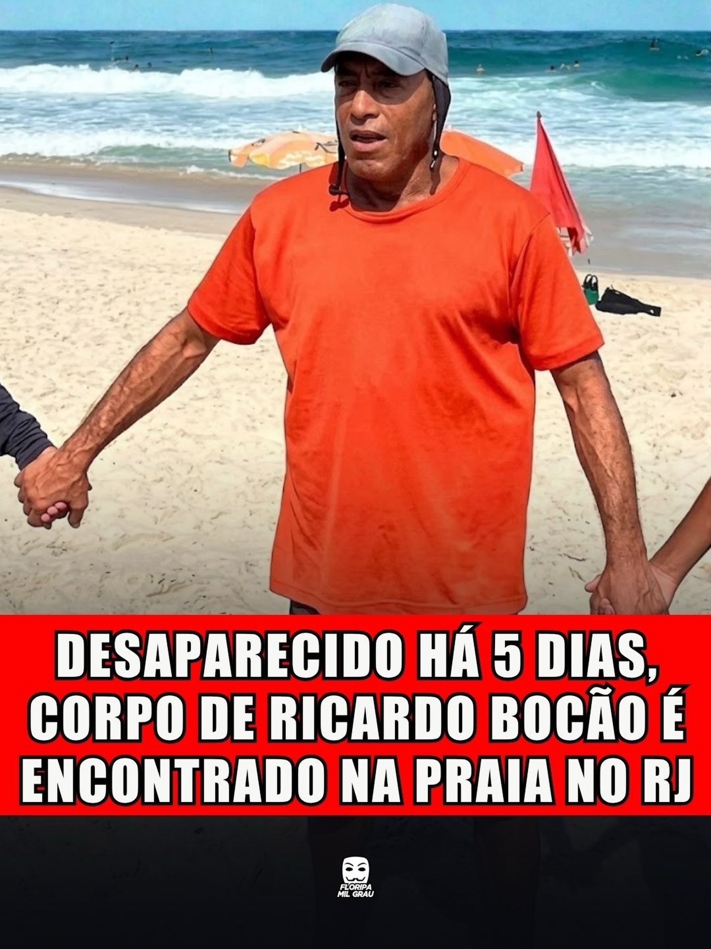 DESAPARECIDO HÁ 5 DIAS, CORPO DE RICARDO BOCÃO É ENCONTRADO NA PRAIA NO RJ