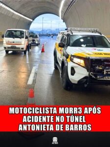MOTOCICLISTA MORRE APÓS ACIDENTE NO TÚNEL ANTONIETA DE BARROS