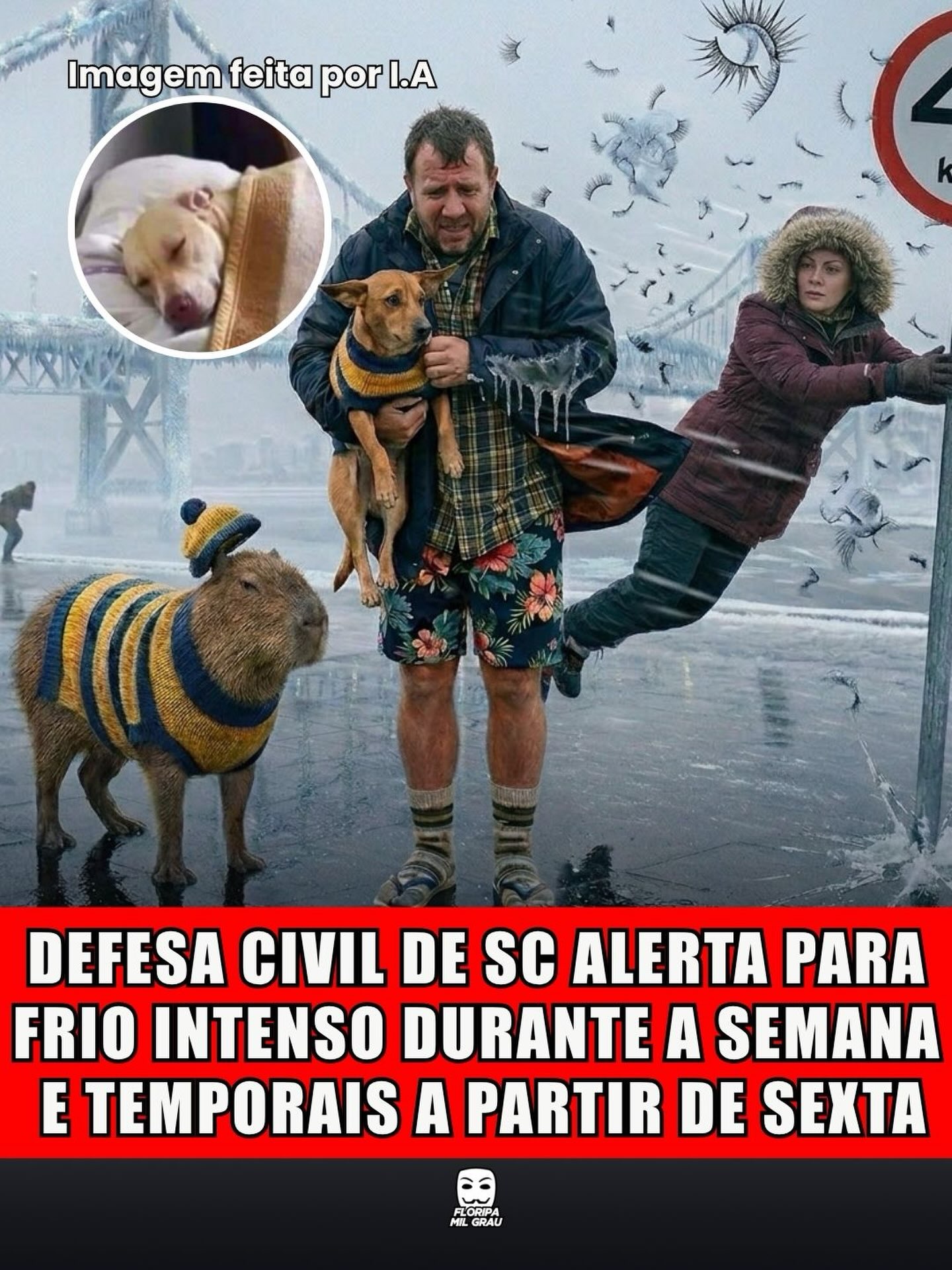 DEFESA CIVIL DE SC ALERTA PARA FRIO INTENSO DURANTE A SEMANA E TEMPORAIS A PARTIR DE SEXTA