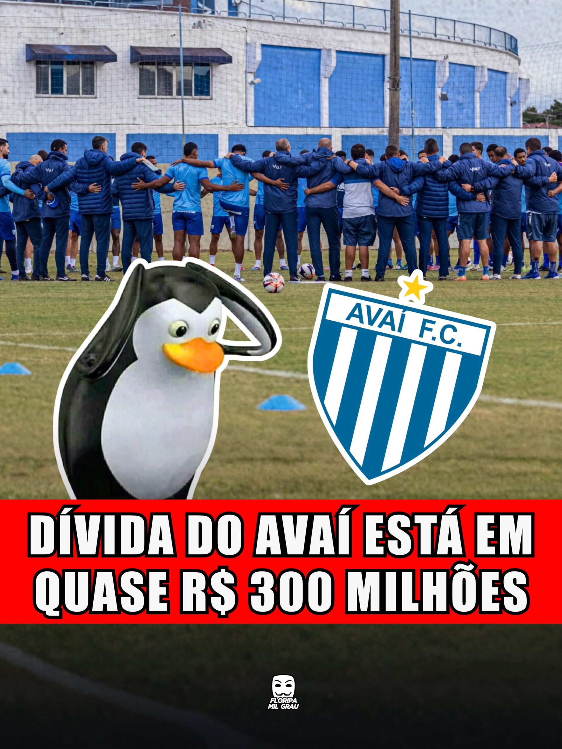 DÍVIDA DO AVAÍ ESTÁ EM QUASE R$ 300 MILHÕES
