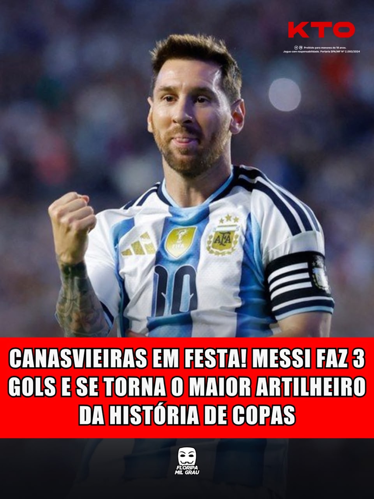 CANASVIEIRAS EM FESTA! MESSI FAZ 3 GOLS E SE TORNA O MAIOR ARTILHEIRO DA HISTÓRIA DE COPAS