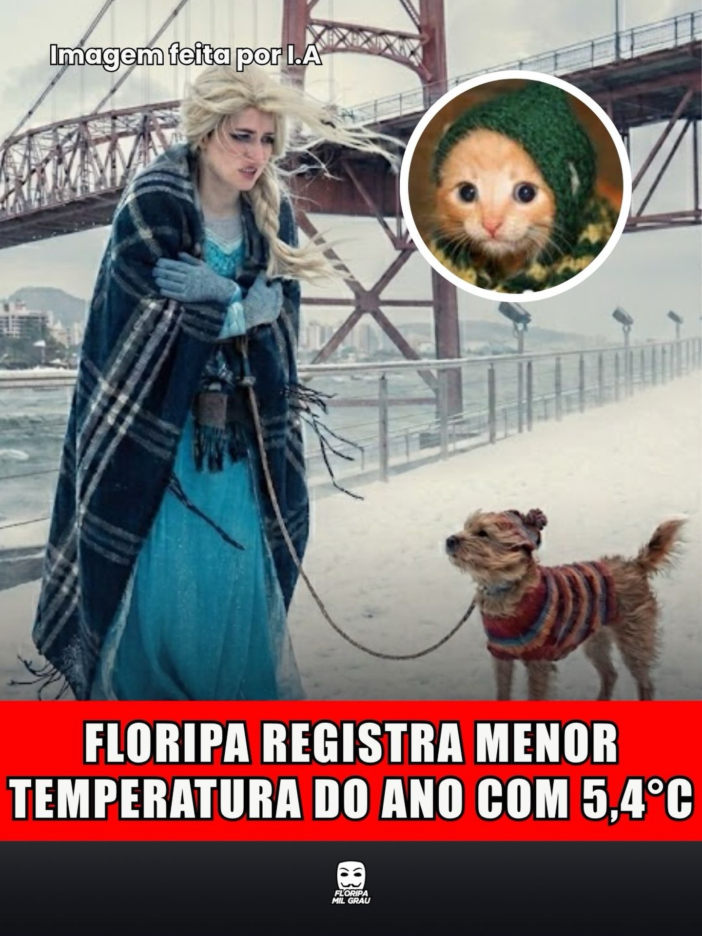 FLORIPA REGISTRA MENOR TEMPERATURA DO ANO COM 5,4°C