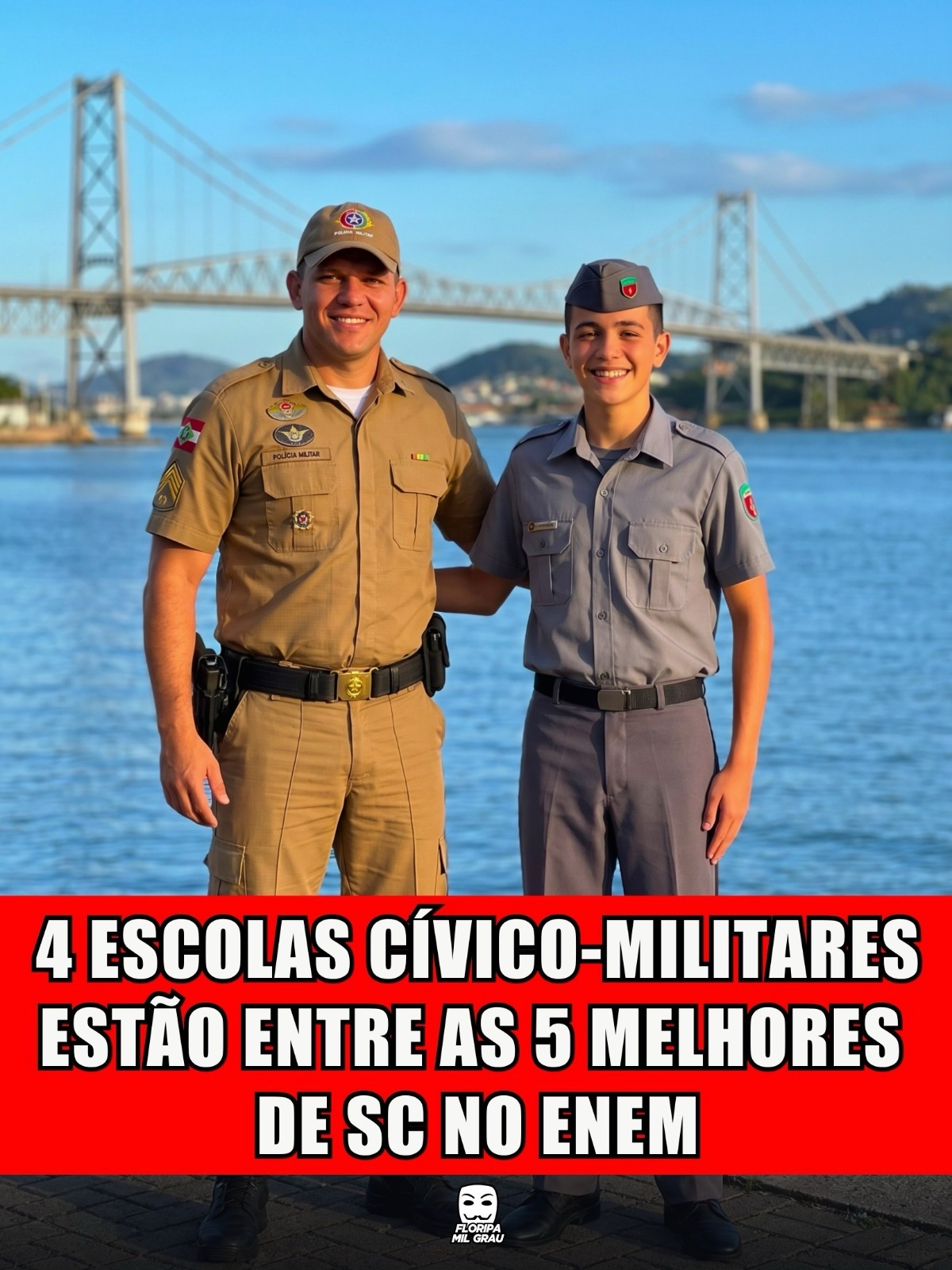4 ESCOLAS CÍVICO-MILITARES ESTÃO ENTRE AS 5 MELHORES DE SC NO ENEM