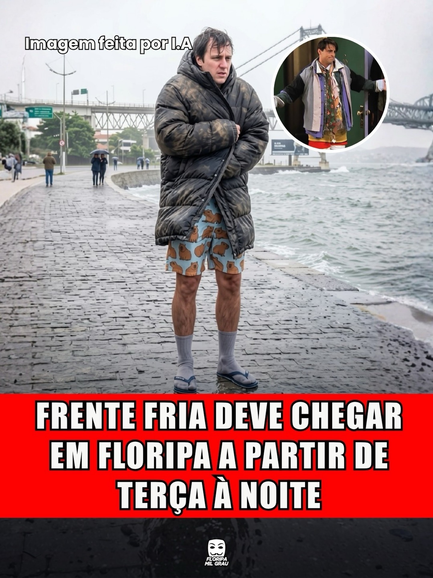FRENTE FRIA DEVE CHEGAR EM FLORIPA A PARTIR DE TERÇA À NOITE