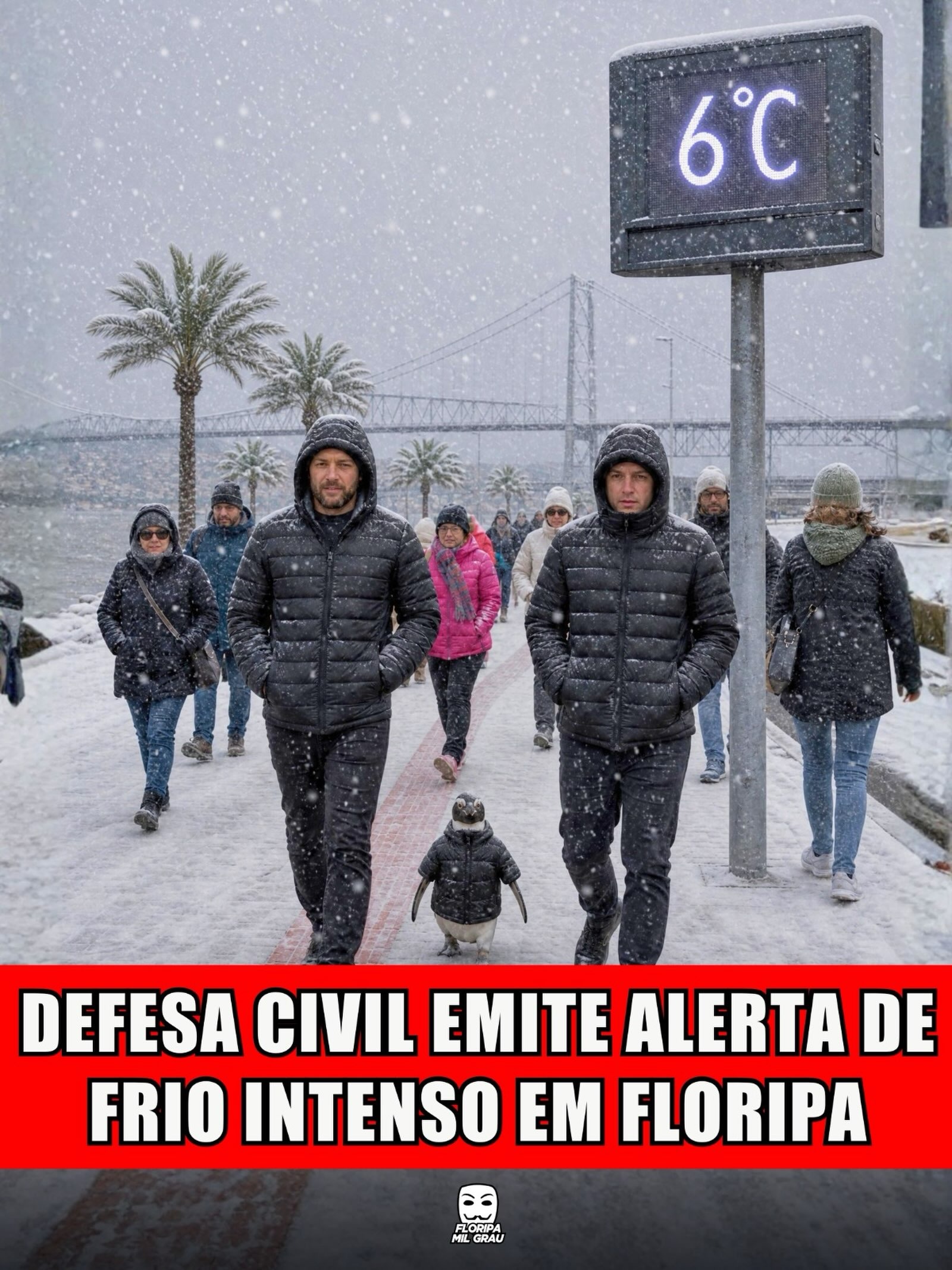 DEFESA CIVIL EMITE ALERTA DE FRIO INTENSO EM FLORIPA