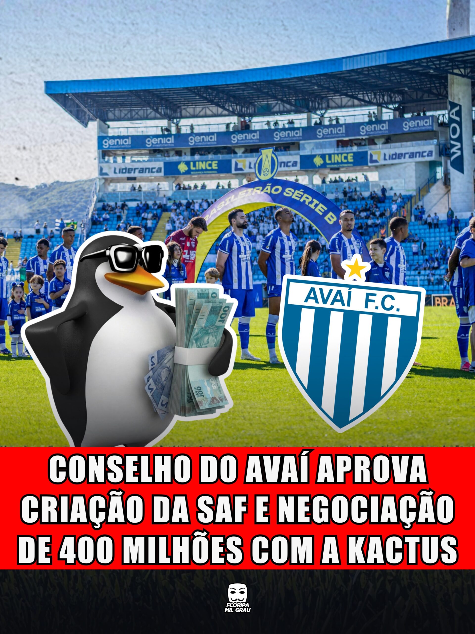 CONSELHO DO AVAÍ APROVA CRIAÇÃO DA SAF E NEGOCIAÇÃO DE 400 MILHÕES COM A KACTUS