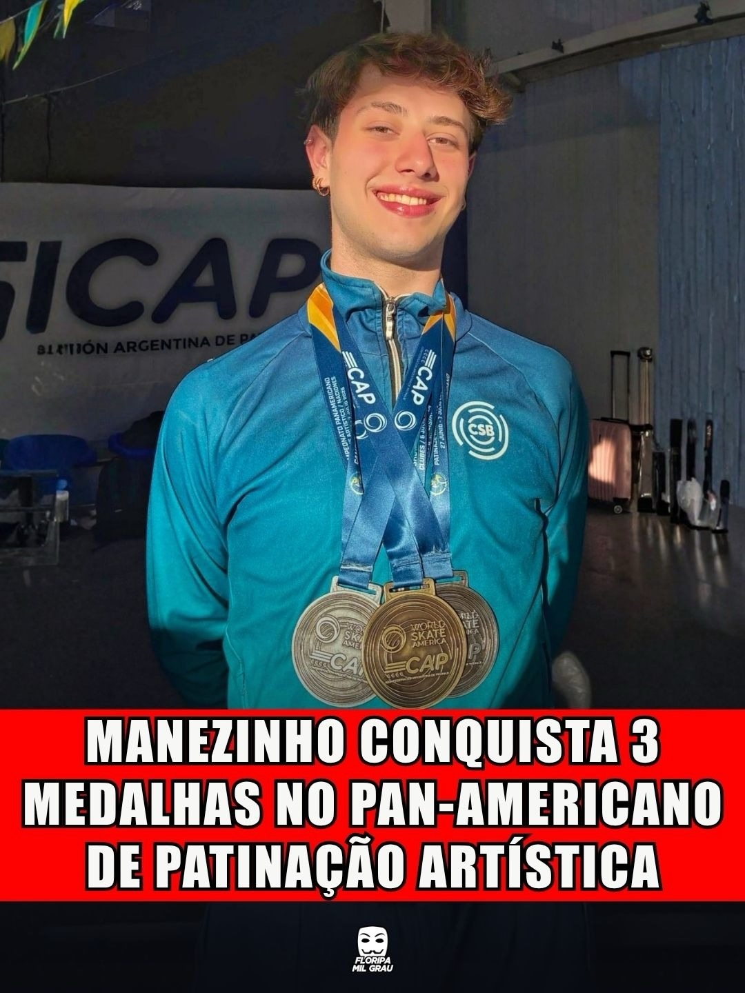 MANEZINHO CONQUISTA 3 MEDALHAS NO PAN-AMERICANO DE PATINAÇÃO ARTÍSTICA