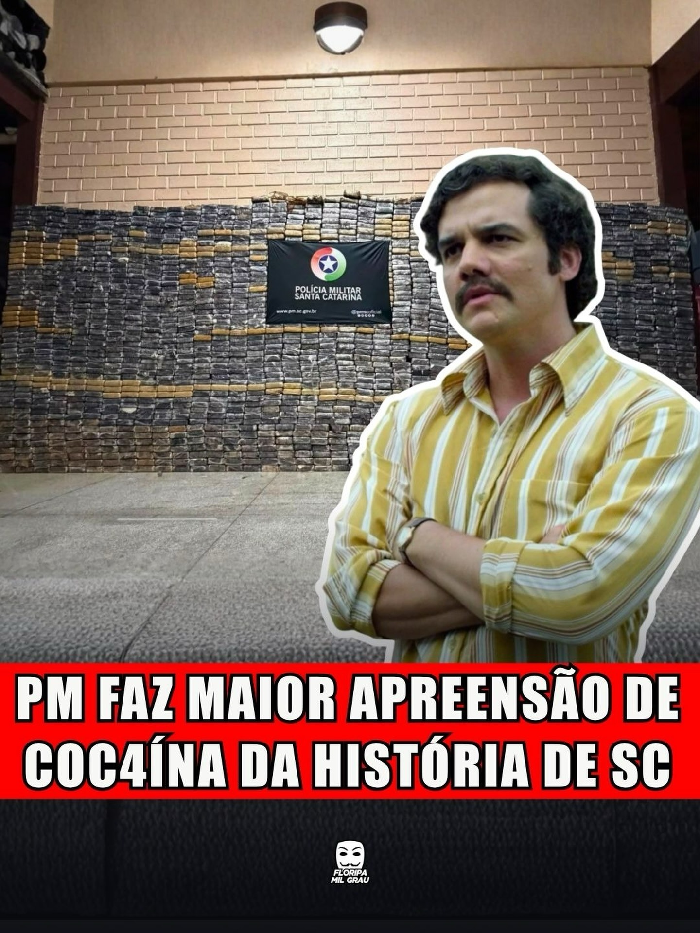 PM FAZ MAIOR APREENSÃO DE COCAÍNA DA HISTÓRIA DE SC