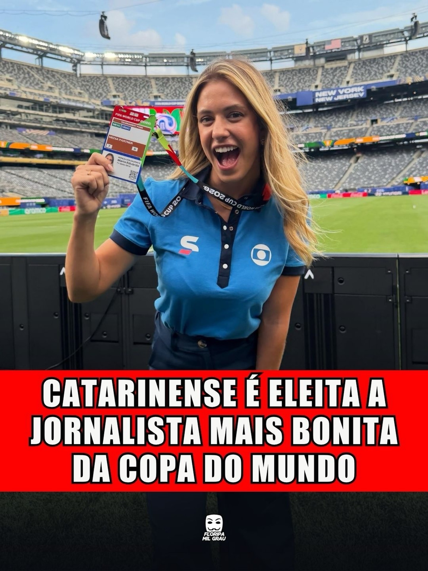 CATARINENSE É ELEITA A JORNALISTA MAIS BONITA DA COPA DO MUNDO