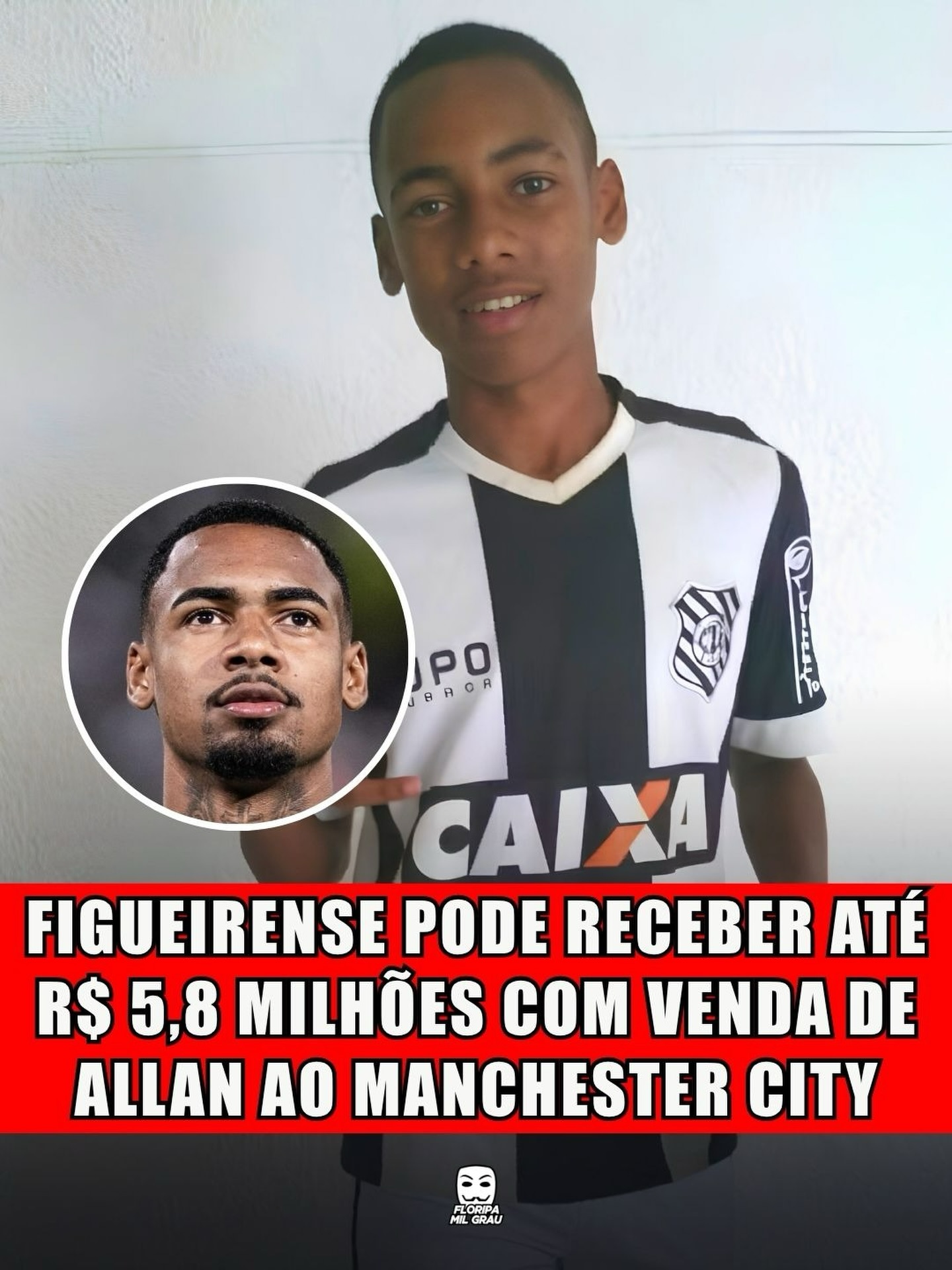 FIGUEIRENSE PODE RECEBER ATÉ R$ 5,8 MILHÕES COM VENDA DE ALLAN AO MANCHESTER CITY