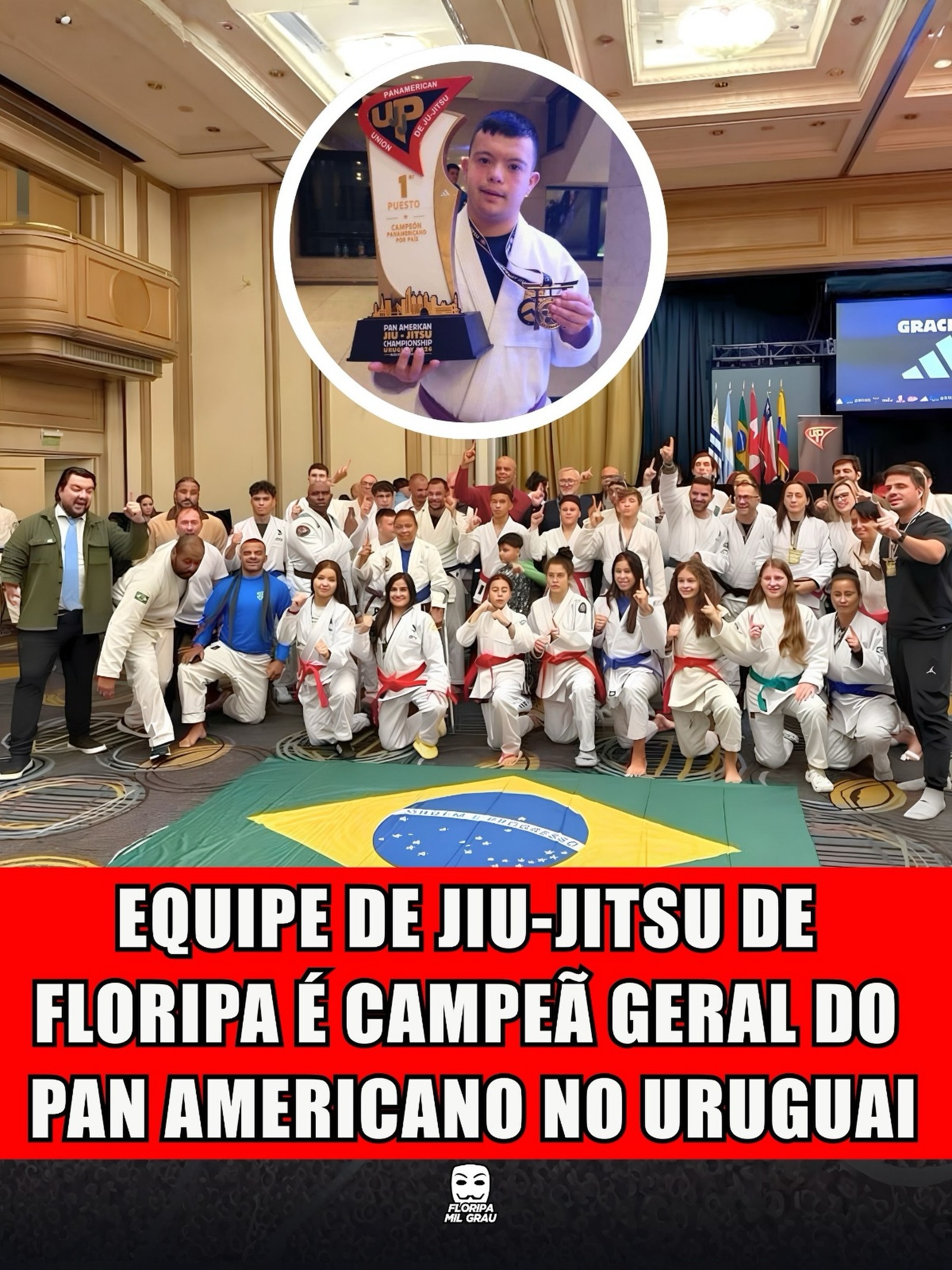 EQUIPE DE JIU-JITSU DE FLORIPA É CAMPEÃ GERAL DO PAN AMERICANO NO URUGUAI