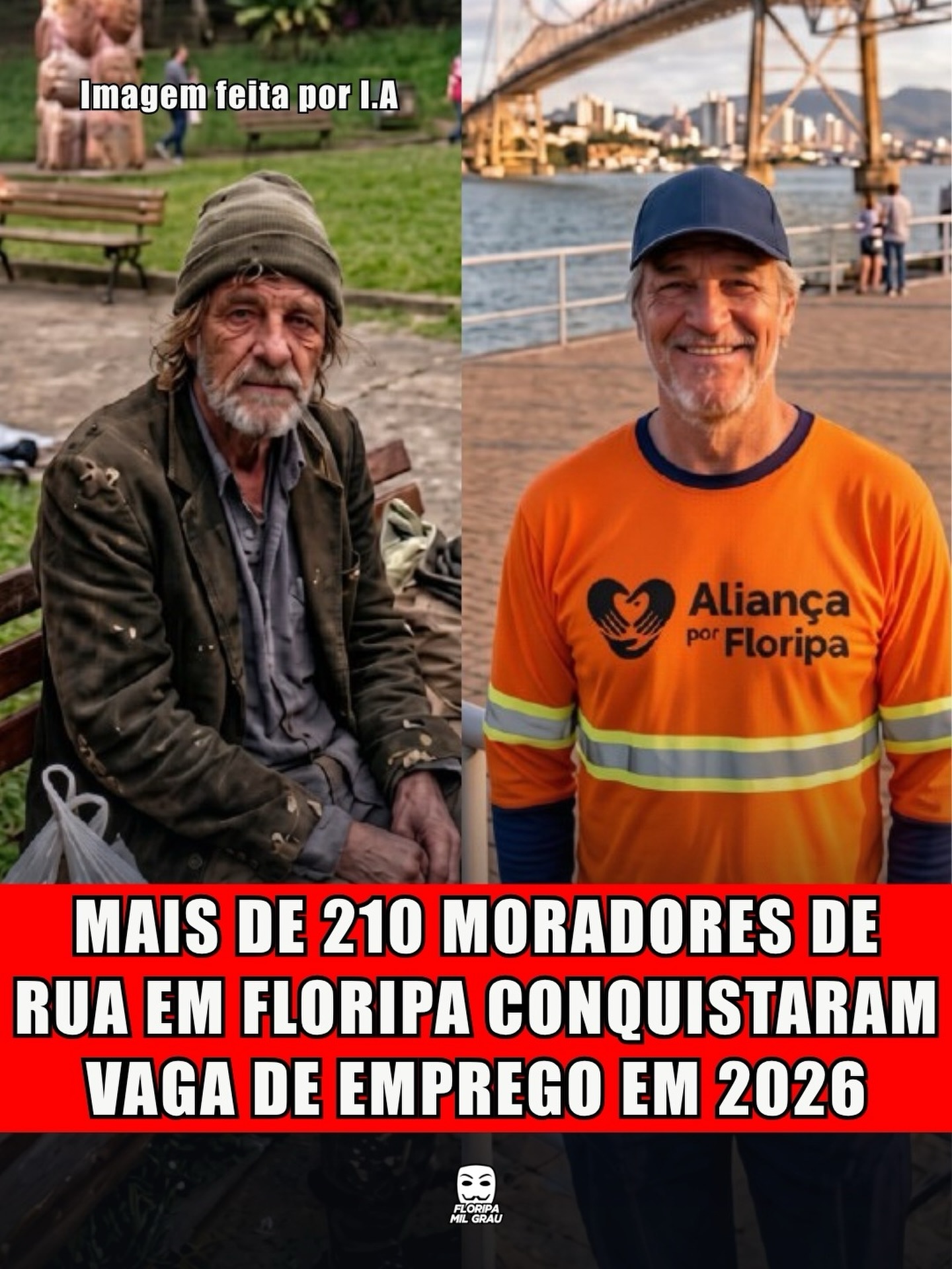 MAIS DE 210 MORADORES DE RUA EM FLORIPA CONQUISTARAM VAGA DE EMPREGO EM 2026