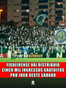 FIGUEIRENSE VAI DISTRIBUIR CINCO MIL INGRESSOS GRATUITOS PRO JOGO DESTE SÁBADO