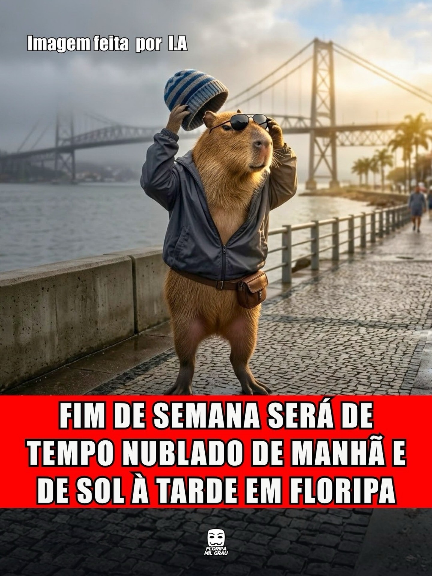 FIM DE SEMANA SERÁ DE TEMPO NUBLADO DE MANHÃ E DE SOL À TARDE EM FLORIPA