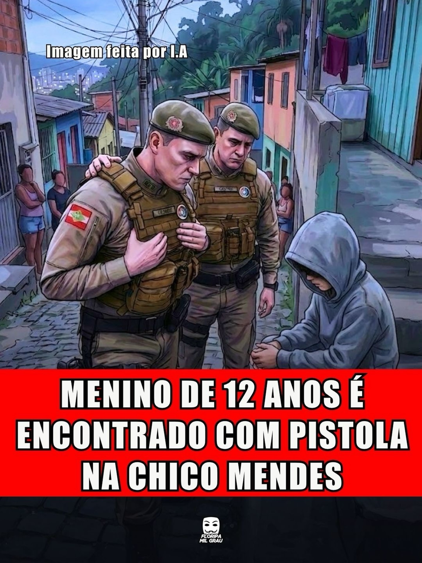MENINO DE 12 ANOS É ENCONTRADO COM PISTOLA NA CHICO MENDES