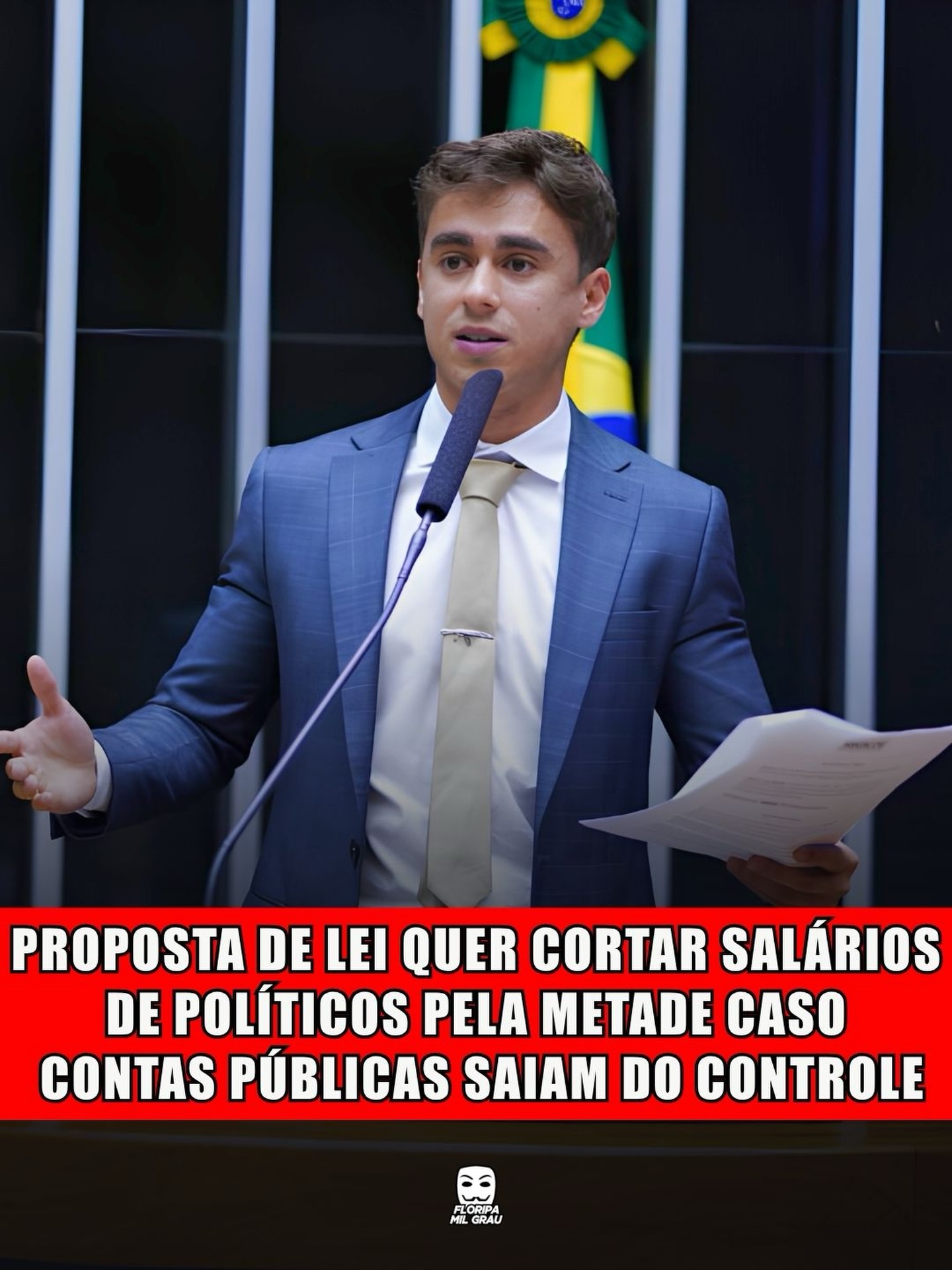 PROPOSTA DE LEI QUER CORTAR SALÁRIOS DE POLÍTICOS PELA METADE CASO CONTAS PÚBLICAS SAIAM DO CONTROLE