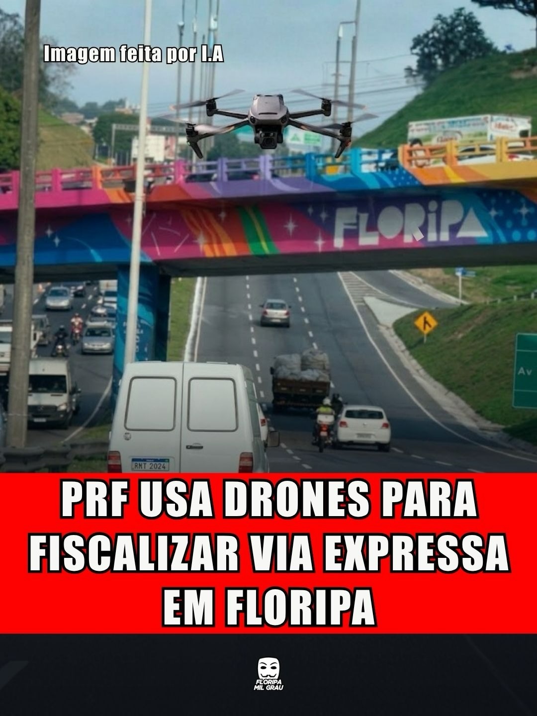 PRF USA DRONES PARA FISCALIZAR VIA EXPRESSA EM FLORIPA