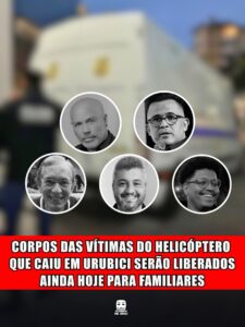 CORPOS DAS VÍTIMAS DO HELICÓPTERO QUE CAIU EM URUBICI SERÃO LIBERADOS AINDA HOJE PARA FAMILIARES