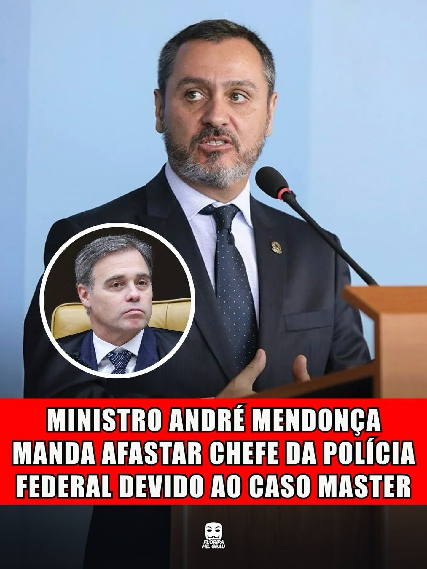 MINISTRO ANDRÉ MENDONÇA MANDA AFASTAR CHEFE DA POLÍCIA FEDERAL DEVIDO AO CASO MASTER