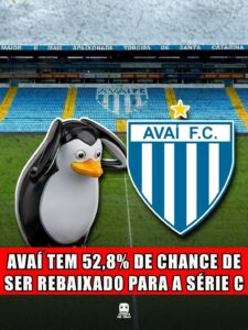 AVAÍ TEM 52,8% DE CHANCE DE SER REBAIXADO PARA A SÉRIE C