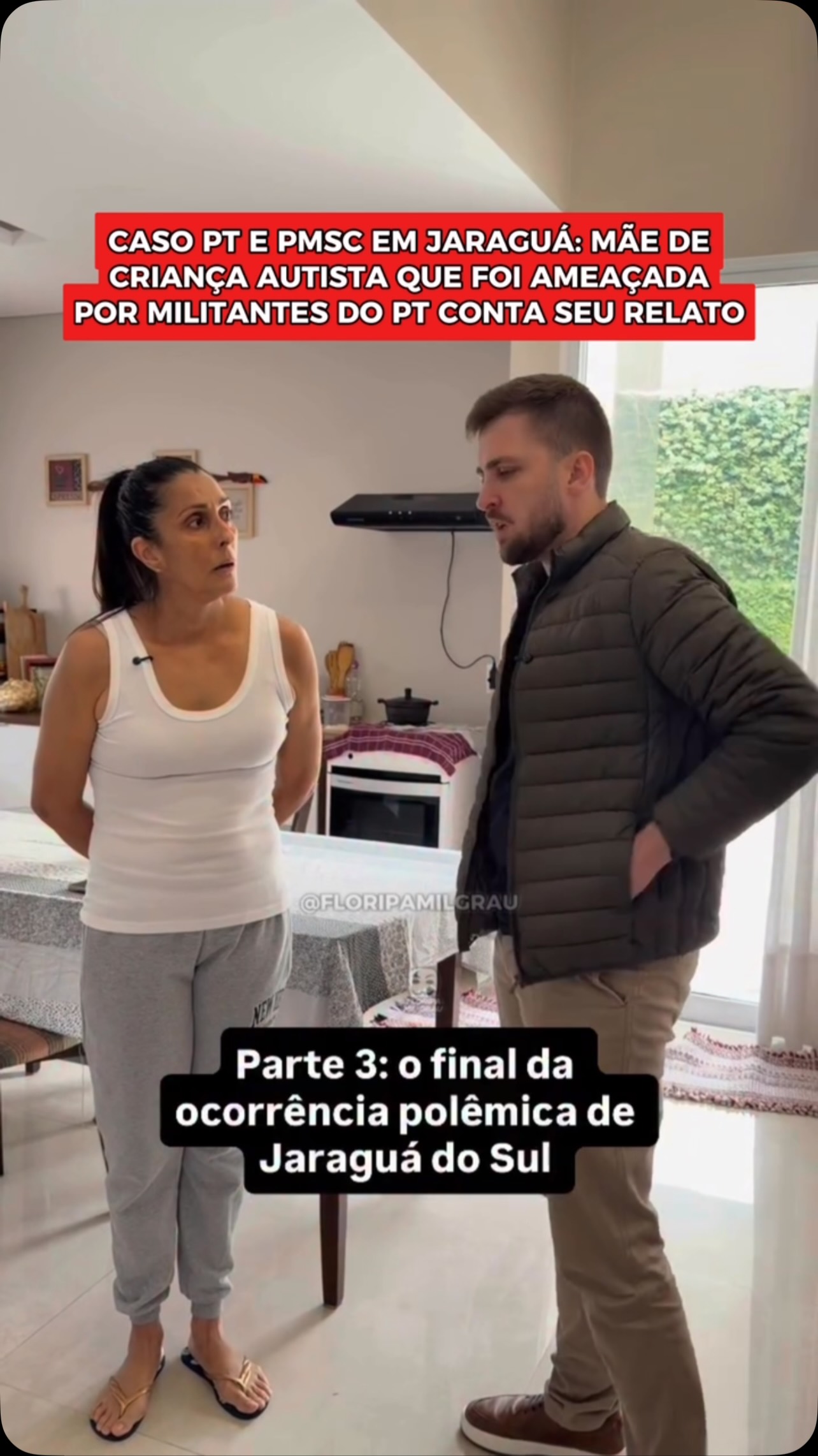 CASO PT E PMSC EM JARAGUÁ: MÃE DE CRIANÇA AUTISTA QUE FOI AMEAÇADA POR MILITANTES DO PT CONTA SEU RELATO