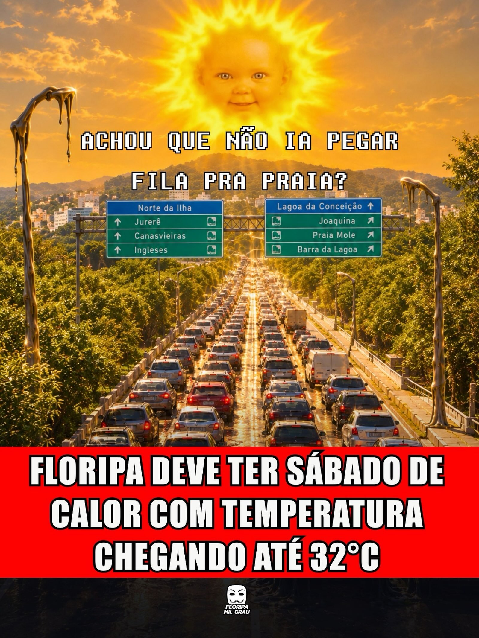 FLORIPA DEVE TER SÁBADO DE CALOR COM TEMPERATURA CHEGANDO ATÉ 32°C
