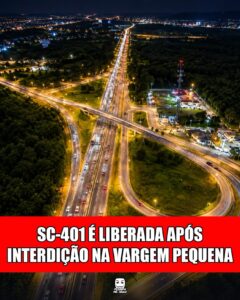 SC-401 É LIBERADA APÓS INTERDIÇÃO NA VARGEM PEQUENA
