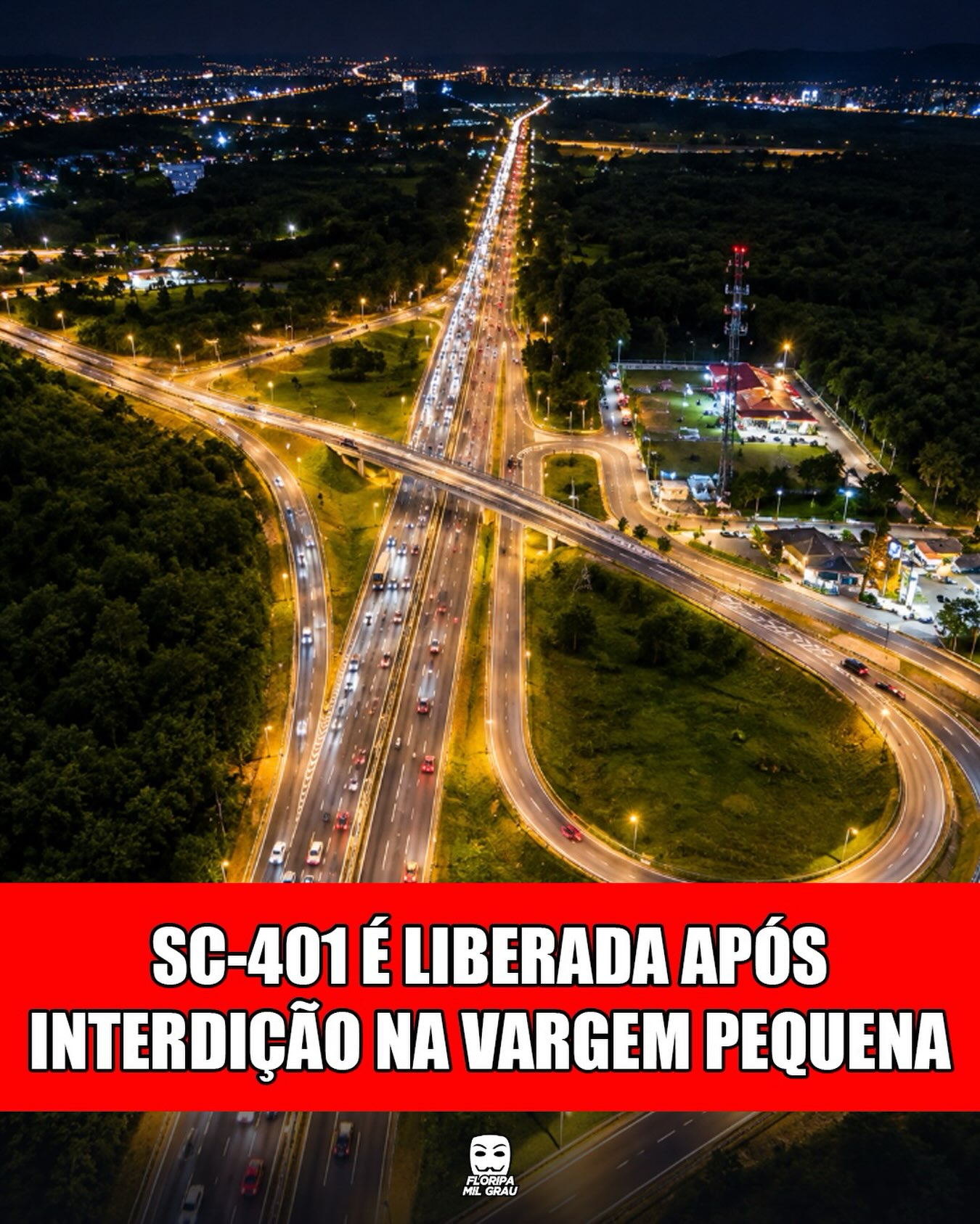 SC-401 É LIBERADA APÓS INTERDIÇÃO NA VARGEM PEQUENA