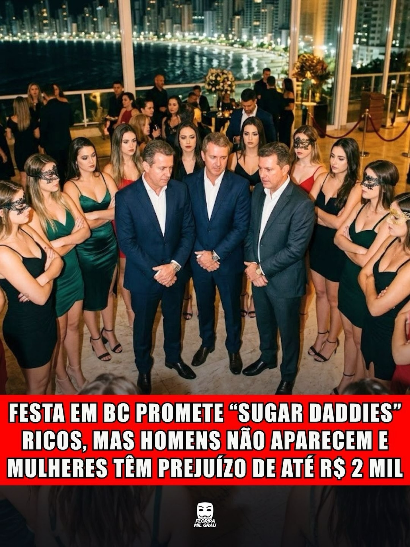 FESTA EM BC PROMETE "SUGAR DADDIES" RICOS, MAS HOMENS NÃO APARECEM E MULHERES TÊM PREJUÍZO DE ATÉ R$ 2 MIL