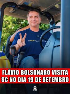 FLÁVIO BOLSONARO VISITA SC NO DIA 19 DE SETEMBRO