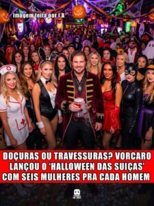 DOÇURAS OU TRAVESSURAS? VORCARO LANÇOU O "HALLOWEEN DAS SUÍÇAS" COM SEIS MULHERES PRA CADA HOMEM