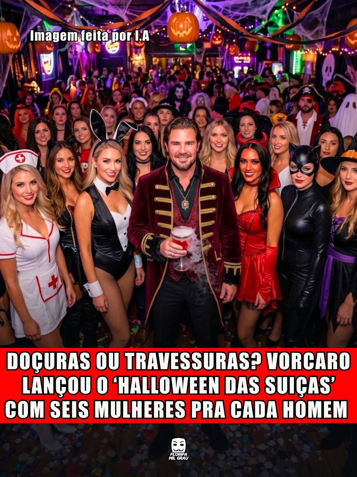 DOÇURAS OU TRAVESSURAS? VORCARO LANÇOU O "HALLOWEEN DAS SUÍÇAS" COM SEIS MULHERES PRA CADA HOMEM