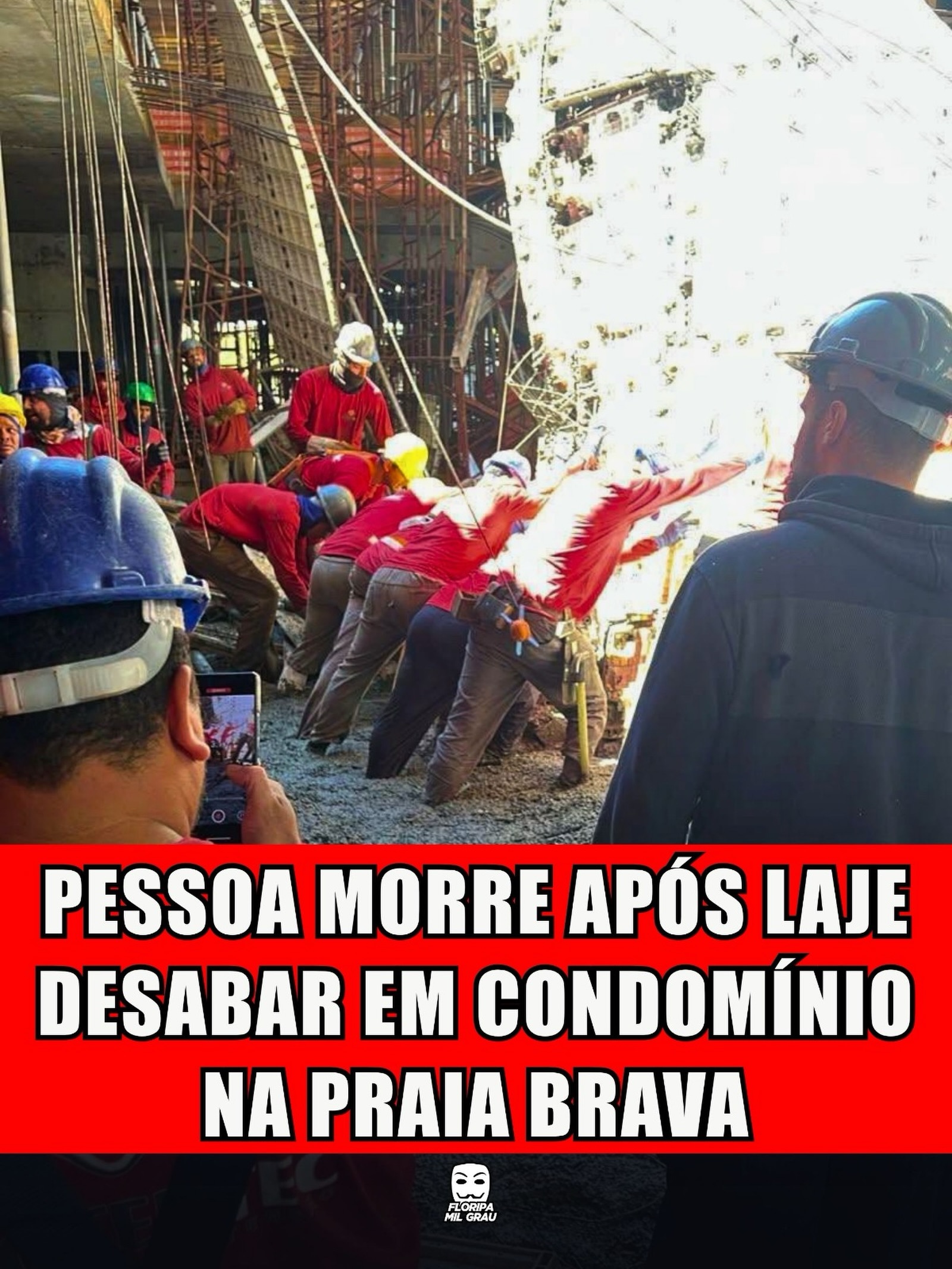 PESSOA MORRE APÓS LAJE DESABAR EM CONDOMÍNIO NA PRAIA BRAVA