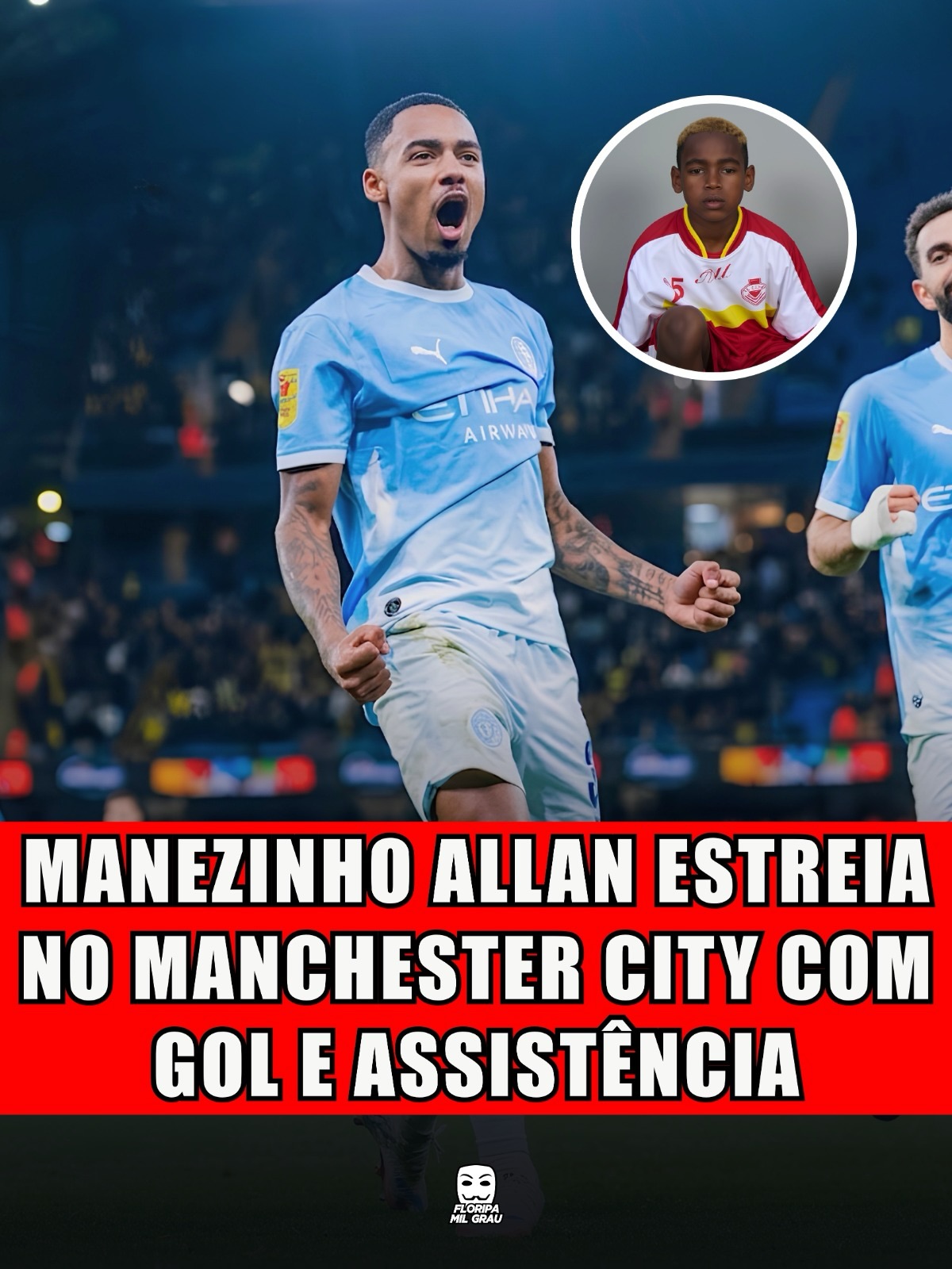 MANEZINHO ALLAN ESTREIA NO MANCHESTER CITY COM GOL E ASSISTÊNCIA